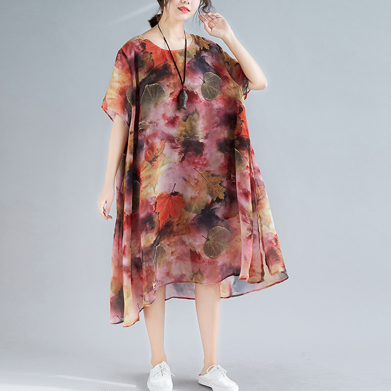 260斤大码夏加肥加大宽松雪纺遮肉 媚娇兰大码女装