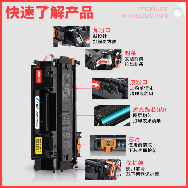 民汇适用惠普HP53A硒鼓Q7553A HP2015 P2015D P2015N P2010打印机墨盒HP2014 P2014N M2727佳能LBP-3310 3370 - 图2