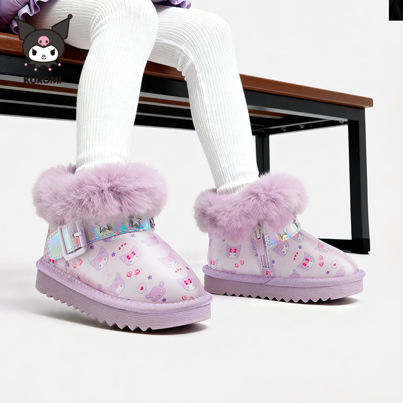 HelloKitty女童雪地靴冬季新款库洛米加绒棉靴防水儿童棉鞋女,淘宝优惠券,粉丝福利购,淘宝优惠卷