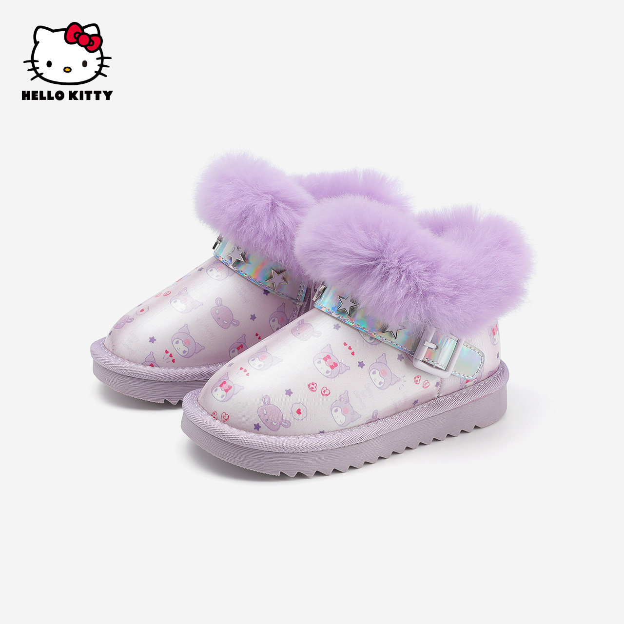 HelloKitty女童雪地靴冬季新款库洛米加绒棉靴防水儿童棉鞋女,淘宝优惠券,粉丝福利购,淘宝优惠卷