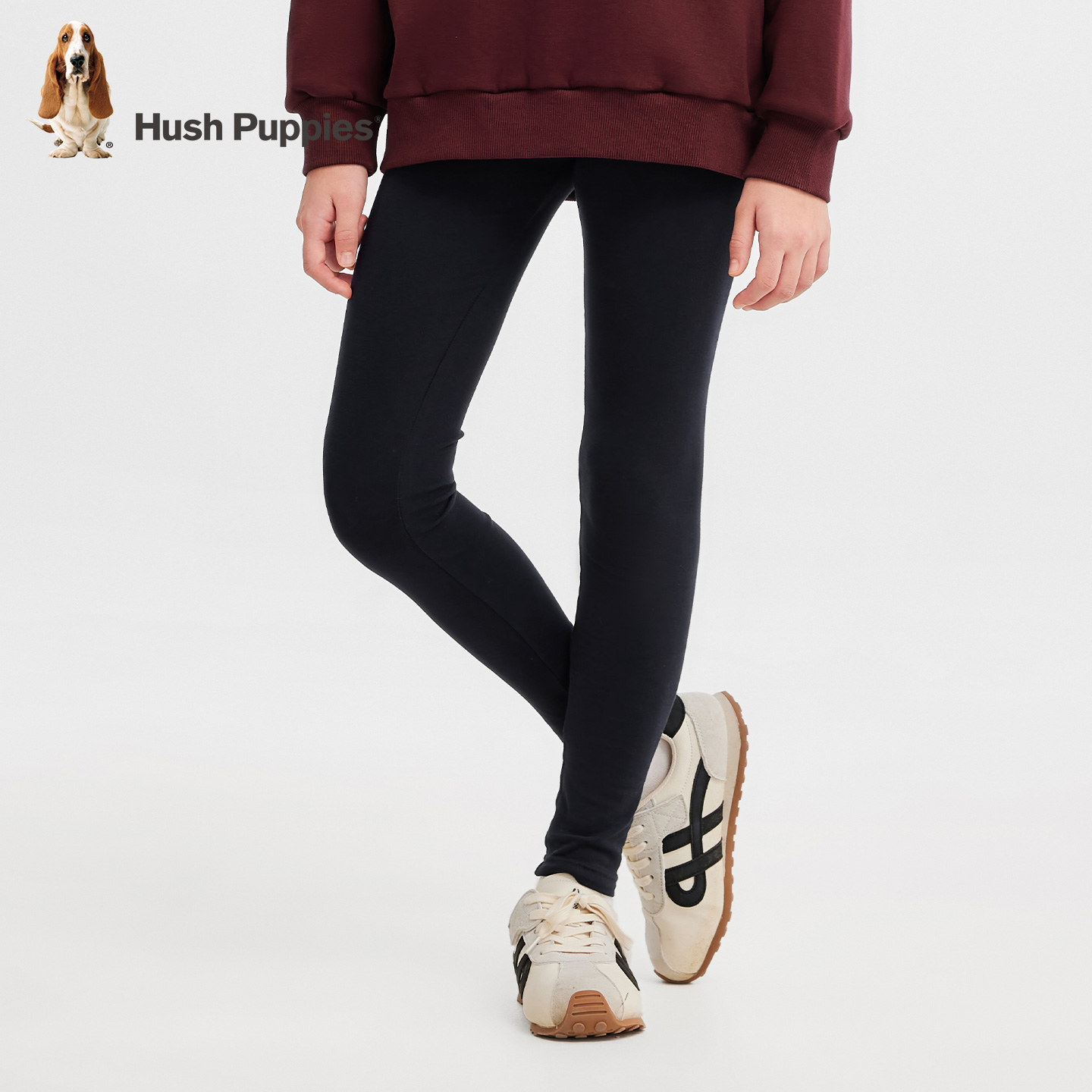 暇步士童装女童打底裤儿童长裤25年秋装新品儿童弹力运动裤休闲 - 图1