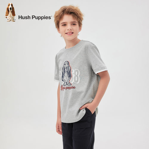 暇步士童装儿童圆领T恤衫26夏新款男童舒适百搭上衣女童简约短袖 - 图1