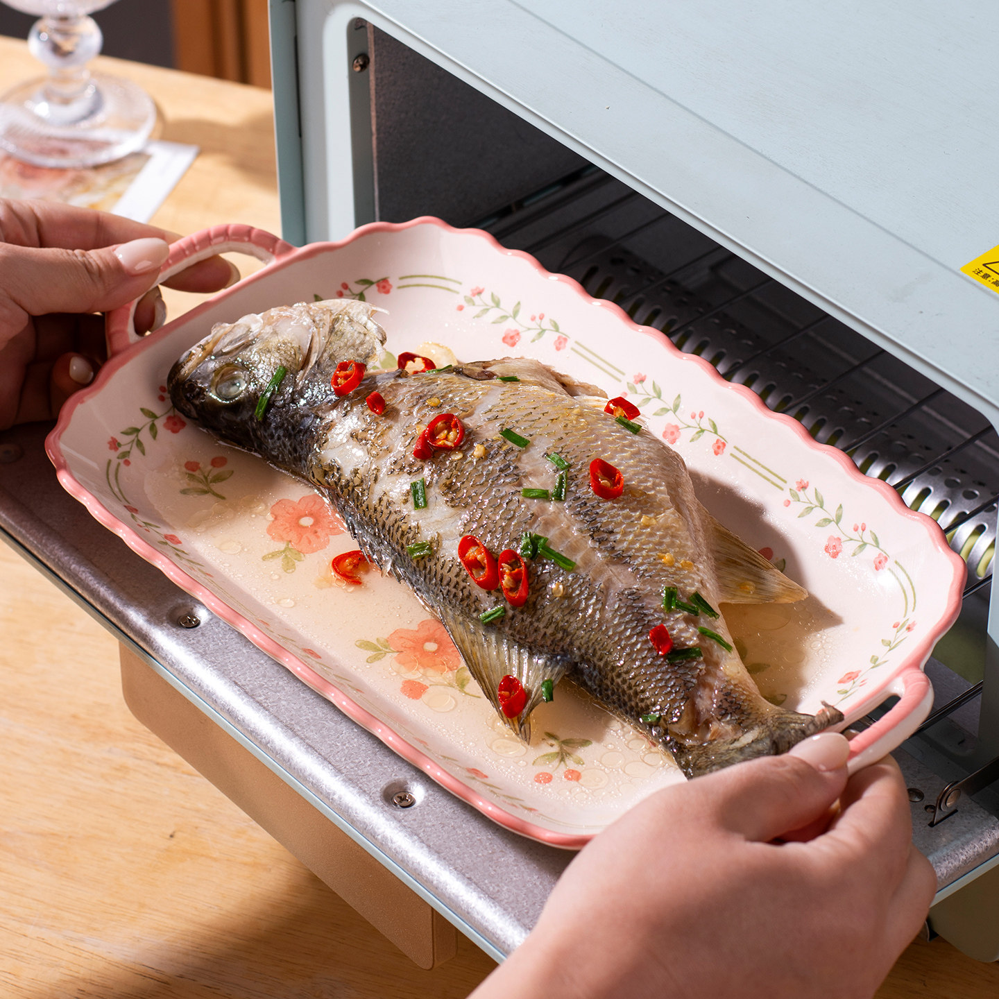 双耳鱼盘家用2025新款高级感陶瓷大号菜盘子蒸鱼盘子装鱼碟子餐具,淘宝优惠券,粉丝福利购,淘宝优惠卷