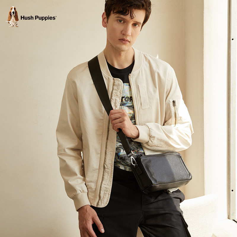 暇步士男士复古横款真皮潮流单肩包 暇步士箱包男士包袋