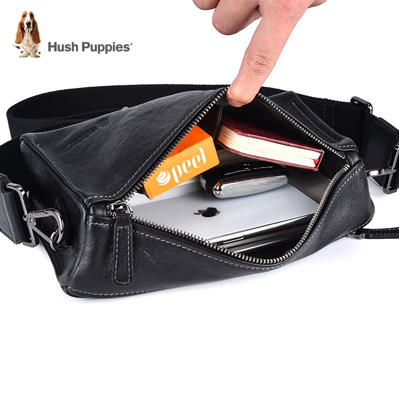 暇步士男士复古横款真皮潮流单肩包 暇步士箱包男士包袋