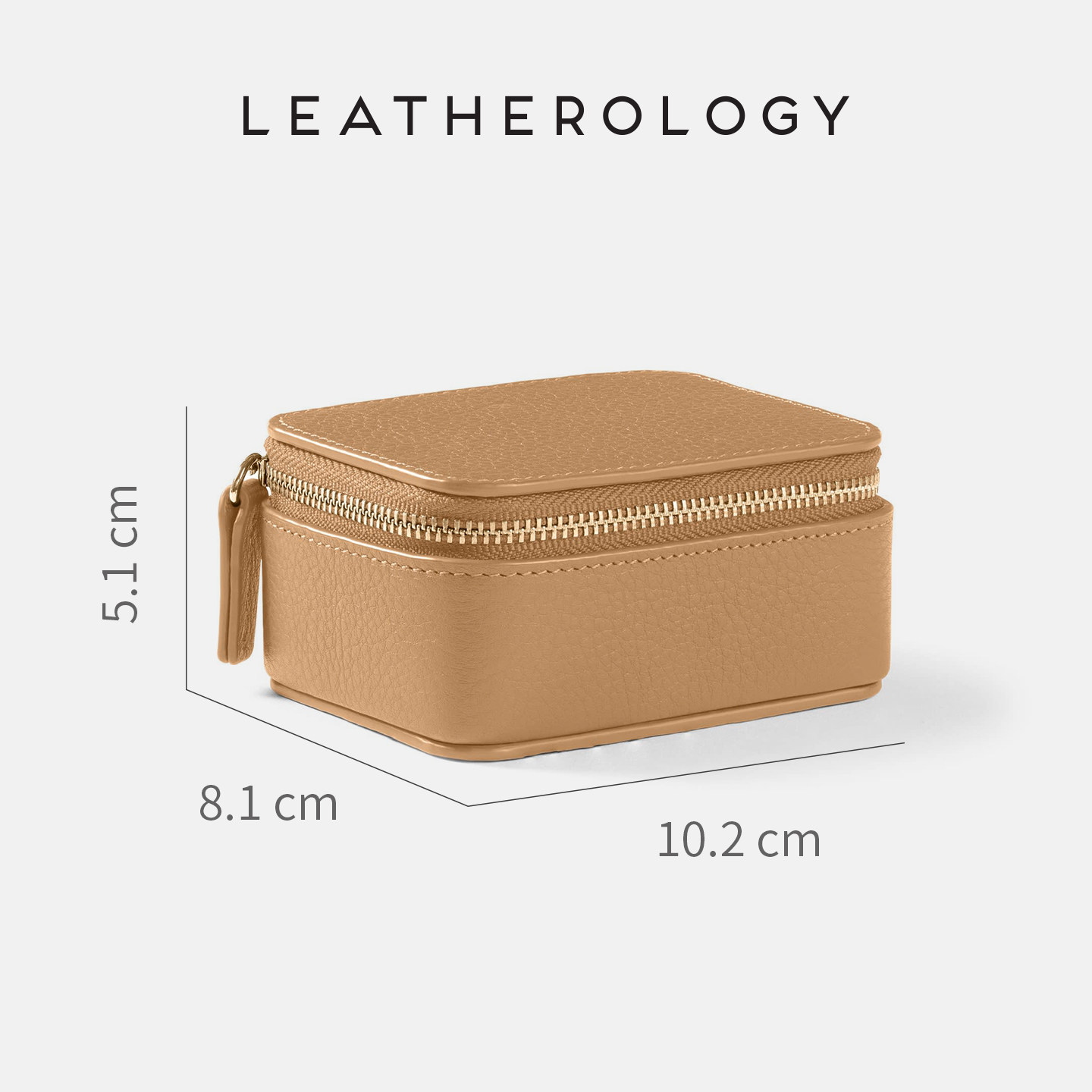 Genuine leather zipper small jewelry box watch box