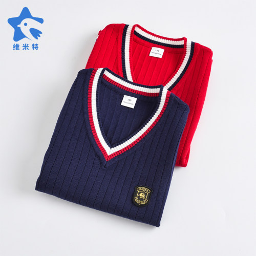 男童女童马甲春秋季儿童装毛线背心中大童校服园服学院毛衣针织衫 - 图2