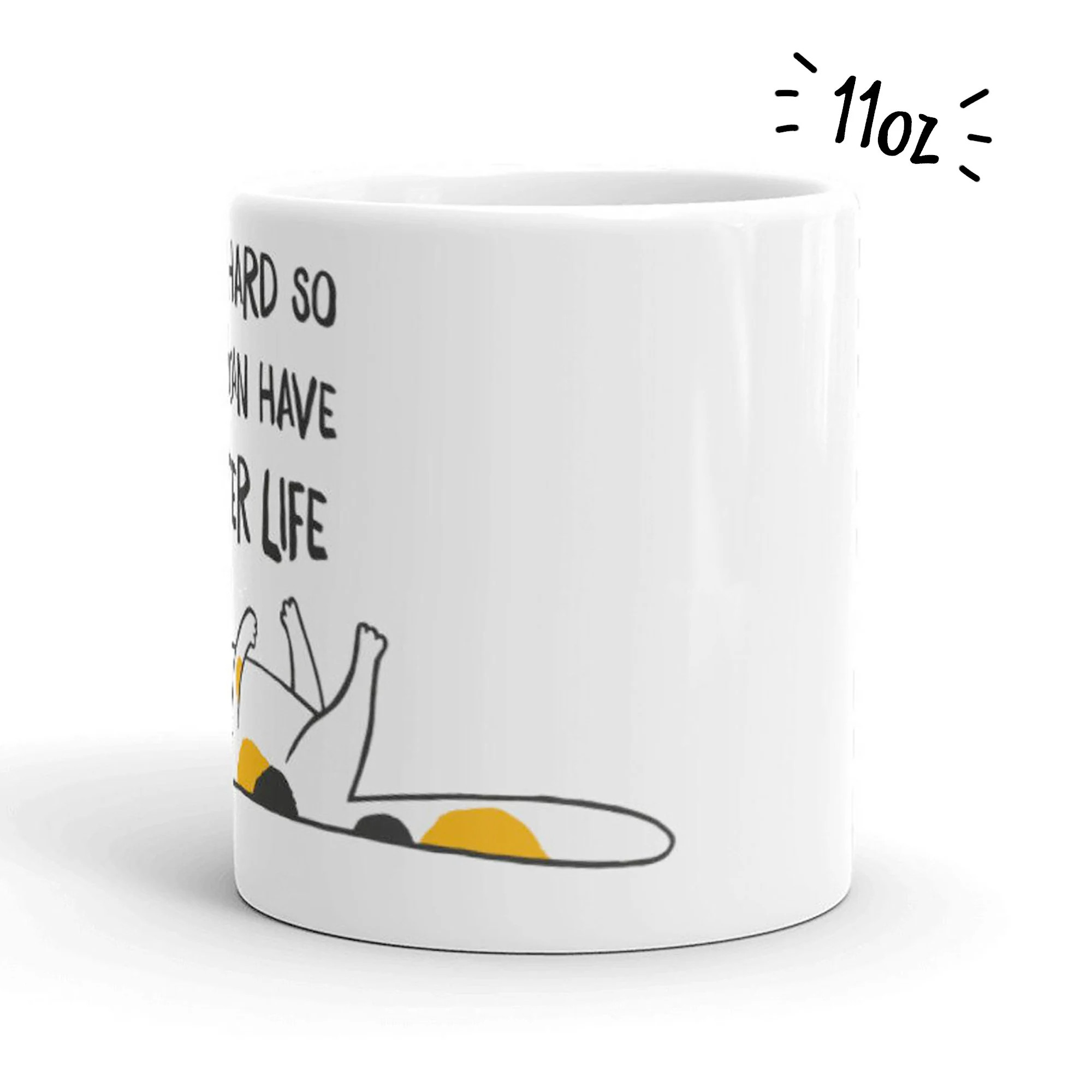 努力工作养猫猫奴猫主人礼物创意礼品杯子猫咪陶瓷马克杯杯子礼物