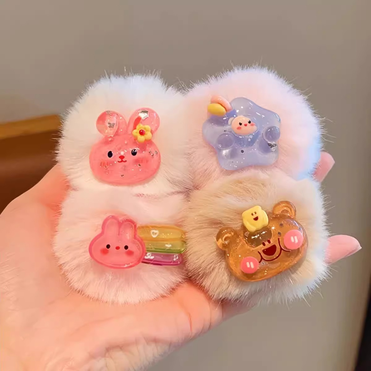 2025新款女童高弹毛绒球球发绳女孩儿童加粗不伤发暖绒绒卡通发圈,淘宝优惠券,粉丝福利购,淘宝优惠卷