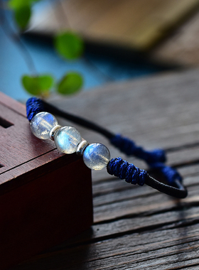 简约手工编织金刚结情侣黑绳手链