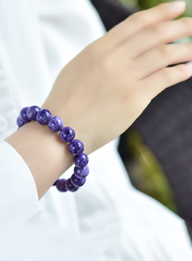 紫龙晶手链女款紫龙晶单圈手串