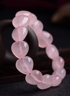 大颗粒粉晶手链女款单圈水晶饰品