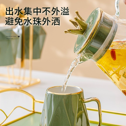 Вместительный и большой керамический чайник, комплект для гостиной, легкий роскошный стиль, европейский стиль