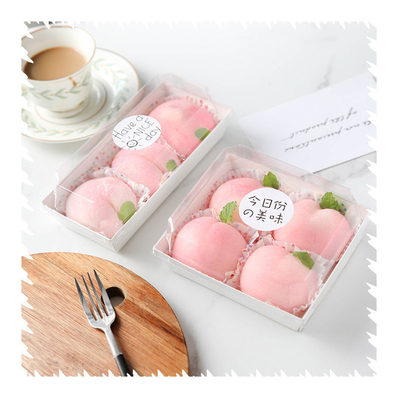 网红3粒装蜜桃雪媚娘甜品包装盒 海倪食品点心包装盒/包装袋