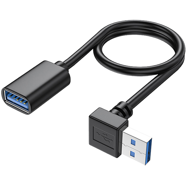 USB3.0公对母延长线上下左右90度弯头连接U盘鼠标键盘数据线 - 图0