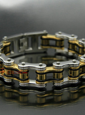 欧美个性潮流不锈钢霸气男手链