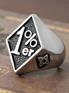 欧美风幸运数字夜店配饰钛钢戒指