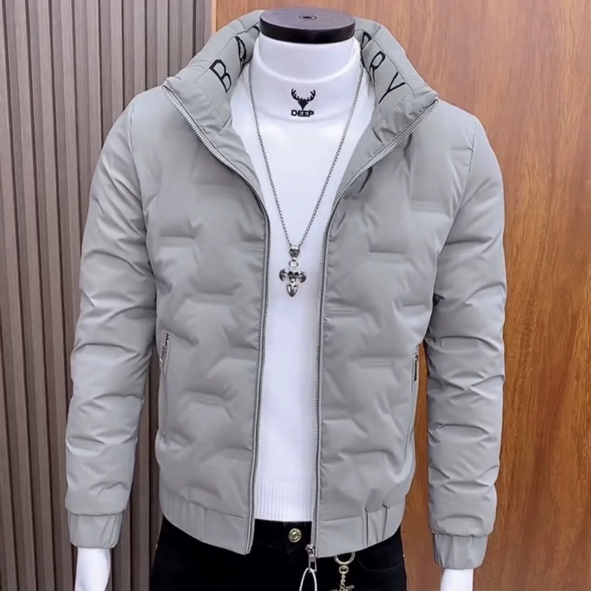 冬季男棉服外套韩版修身潮流立领羽绒棉衣男士短款加厚保暖网红潮 - 图3