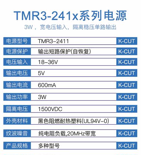 TMR3-2411宽压输入18-36V转5V0.6A稳压单路输出3W DC-DC电源模块-图2