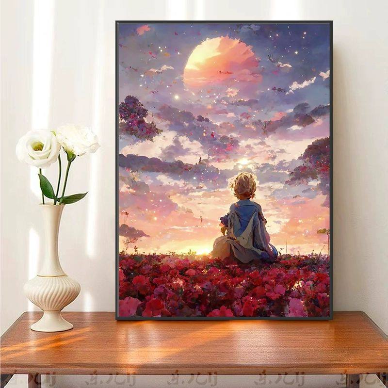 小王子5d钻石画2026新款手工点贴砖十字绣水晶方钻石贴画满钻带框,淘宝优惠券,粉丝福利购,淘宝优惠卷