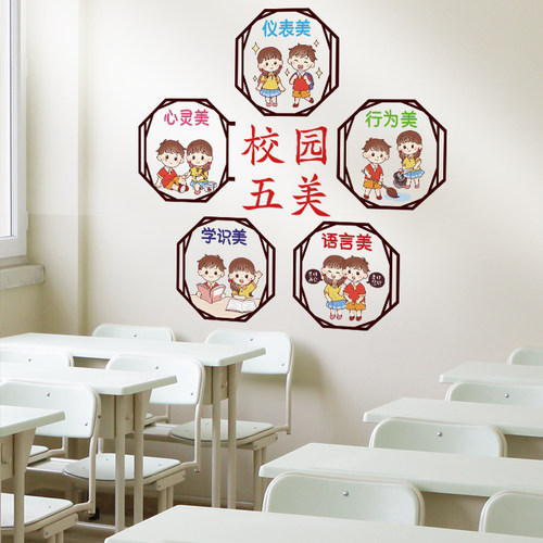 教室布置装饰神器班级文化墙贴纸小学一年级励志标语黑板报建设 - 图3