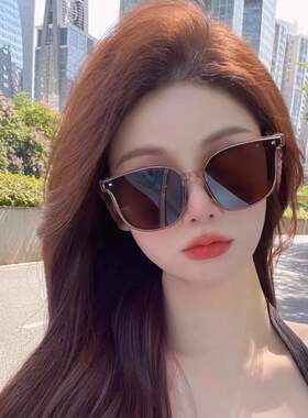 方形复古茶色女可折叠太阳眼镜