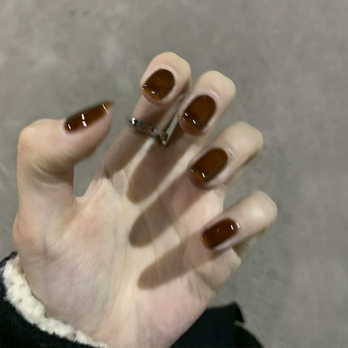 Янтарный отрывной демисезонный карамельный лак для ногтей, без сушки в лампе, быстрое высыхание, долговременный эффект, популярно в интернете, коллекция 2023