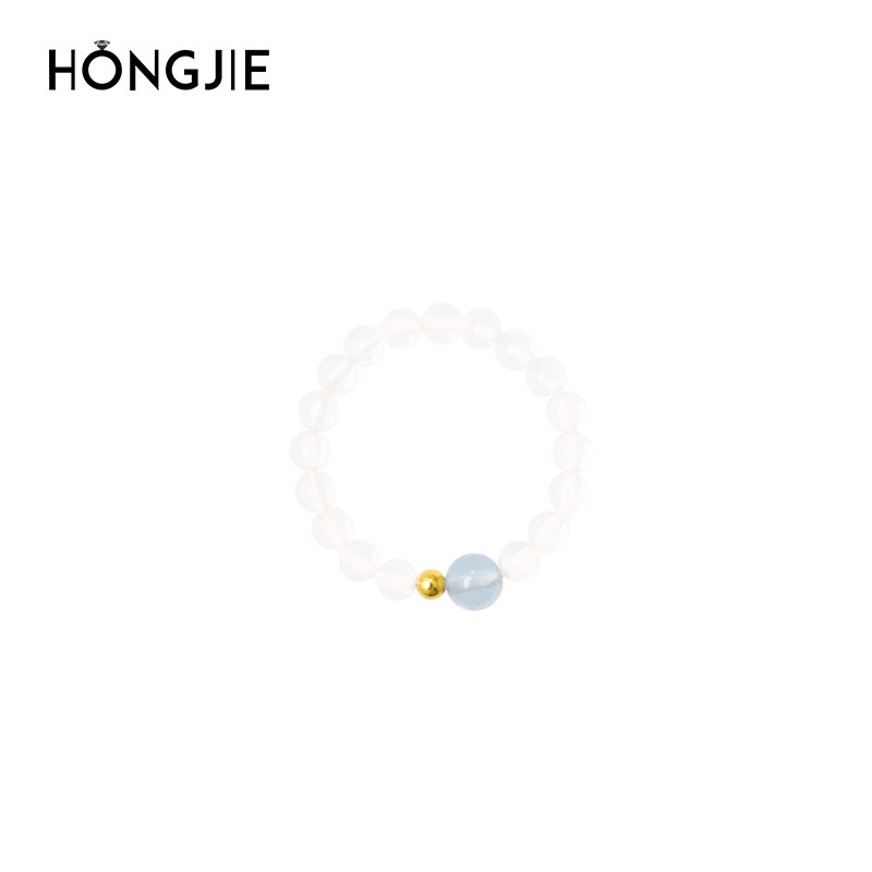 白水晶戒指女男东海红玛瑙黑曜石珍珠翡翠玉石散珠素圈海蓝宝戒指,淘宝优惠券,粉丝福利购,淘宝优惠卷