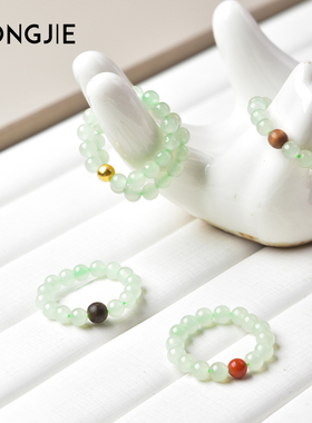 和田玉戒指女晴水东海水晶玛瑙宝玉石南红珍珠老山檀沉香单珠指环