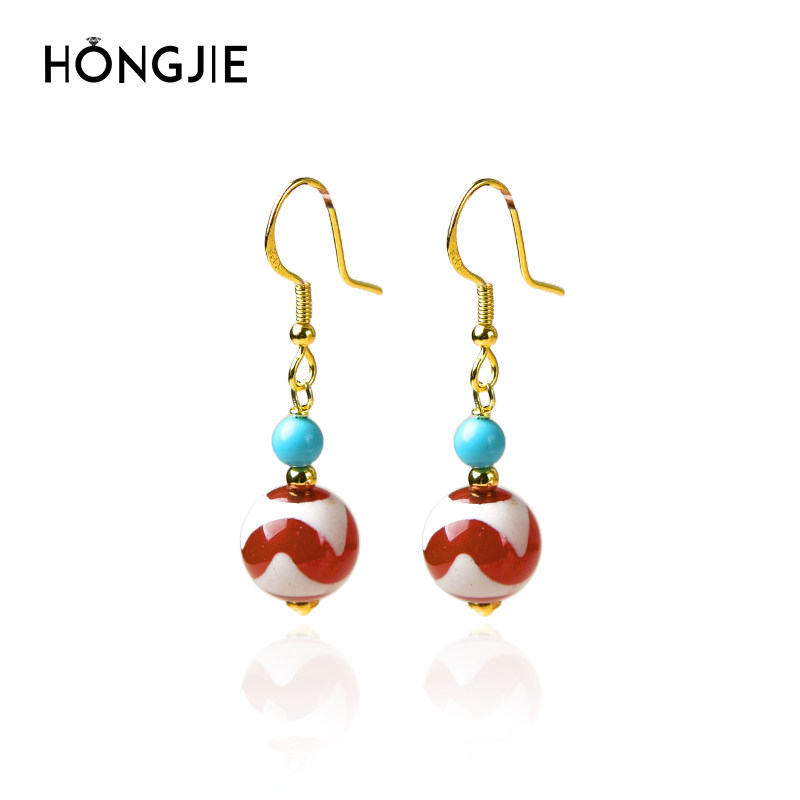 天珠耳坠天然西藏真品红肉虎牙三眼散珠子玛瑙s925银圆珠耳环耳饰,淘宝优惠券,粉丝福利购,淘宝优惠卷