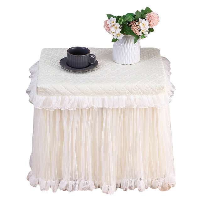 Love Heart Yan bedside table dust cover romantic lace skirt