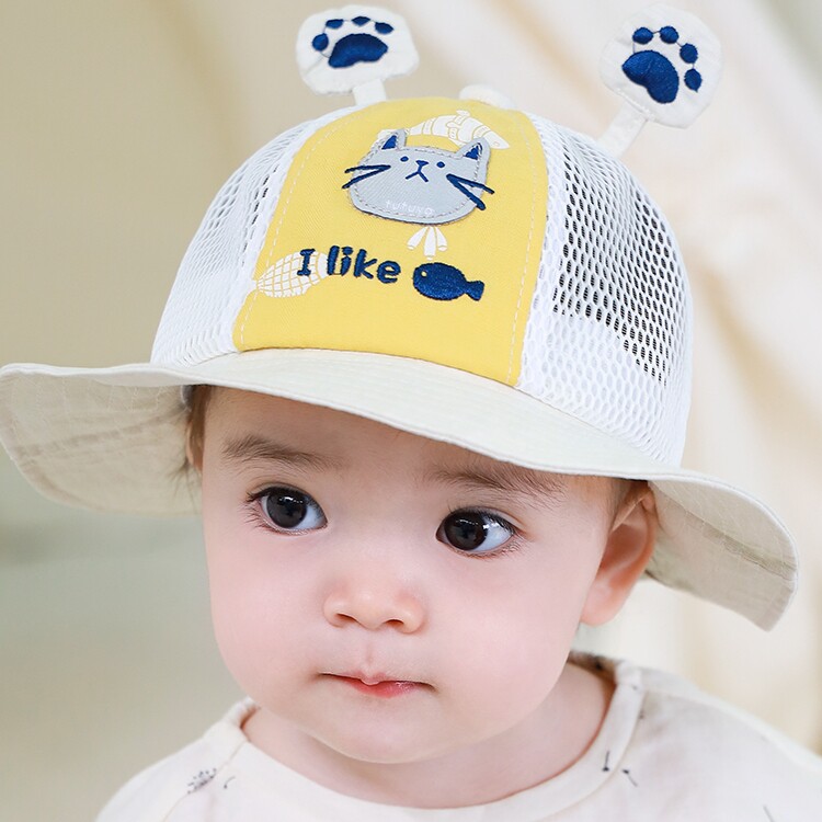 夏季新生婴幼儿遮阳宝宝婴儿帽子 七彩呗呗帽子