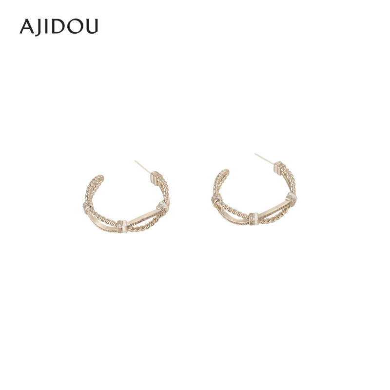 AJIDOU阿吉豆耳环女潮酷圆环线下专柜同款耳钉耳饰,淘宝优惠券,粉丝福利购,淘宝优惠卷