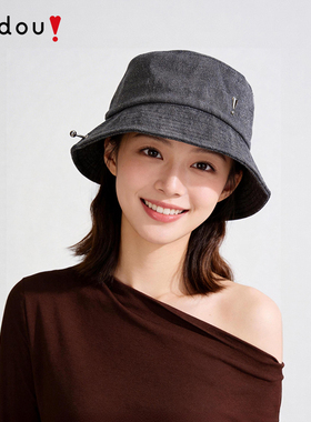 阿吉豆帽子女款牛仔渔夫帽大帽檐