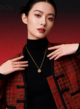 阿吉豆项链女款八宝罗盘锁骨链