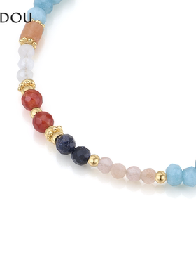 阿吉豆手饰日光石玛瑙手链百搭女