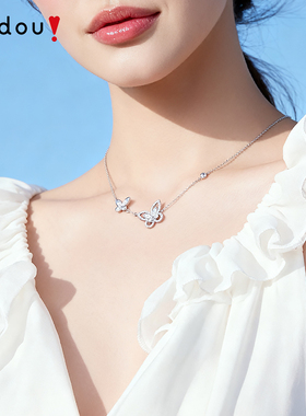 阿吉豆项链女款镂空蝴蝶锁骨链