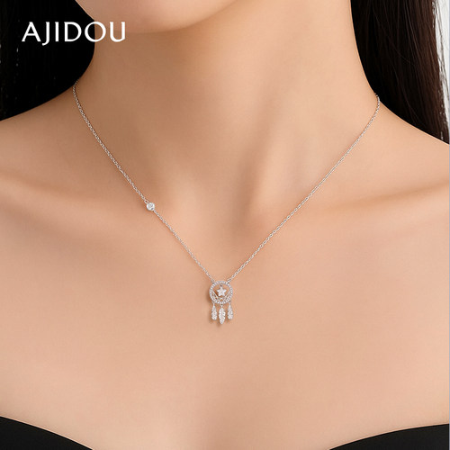 AJIDOU阿吉豆项链女精致镂空捕梦网吊坠时尚小众锁骨链高级感颈链 - 图2