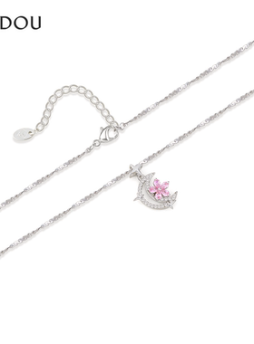 阿吉豆项链女款时尚月亮锆石吊坠