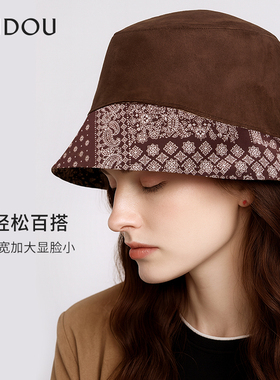 阿吉豆帽子女腰果花渔夫帽防晒帽