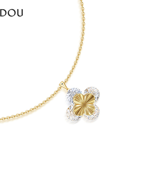 阿吉豆项链女款气质四叶草锁骨链