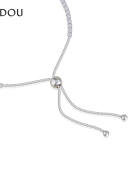 阿吉豆女手饰925银时尚闪耀手链