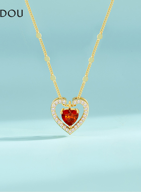 阿吉豆潮流时尚爱心项链精致吊坠