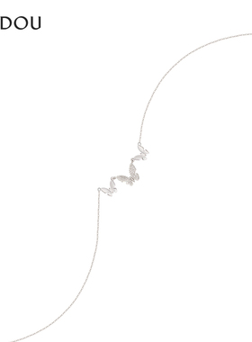 AJIDOU阿吉豆项链女925银蝴蝶颈链修饰颈链锁骨链