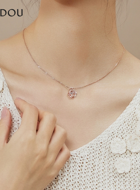 阿吉豆项链女太阳花跳动的心吊坠