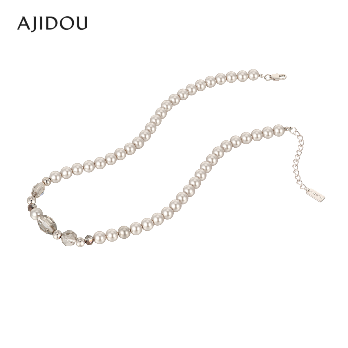 AJIDOU阿吉豆项链女小众设计优雅时尚大珍珠水晶颈链锁骨链,淘宝优惠券,粉丝福利购,淘宝优惠卷