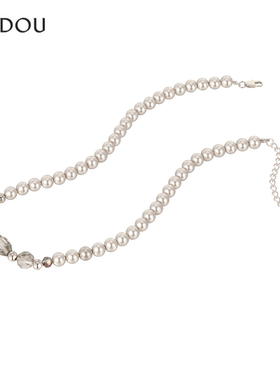 AJIDOU阿吉豆项链女小众设计优雅时尚大珍珠水晶颈链锁骨链