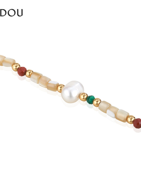 阿吉豆手饰女款贝壳珍珠手链精致