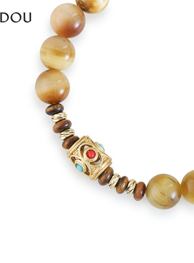 阿吉豆手链女款木变石手串珠手饰