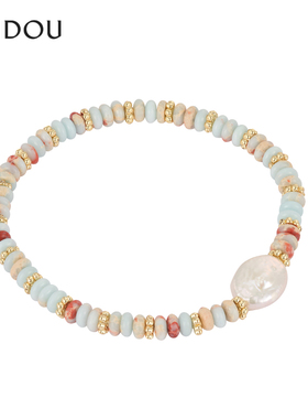 阿吉豆手链女珍珠手链多巴胺手串